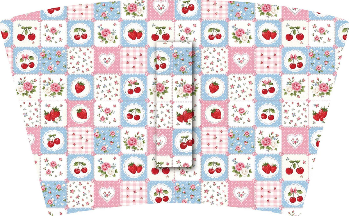 (MID AUGUST PRE-ORDER) Strawberry & Cherry Quilt with Pink Bow (TALL ONLY)