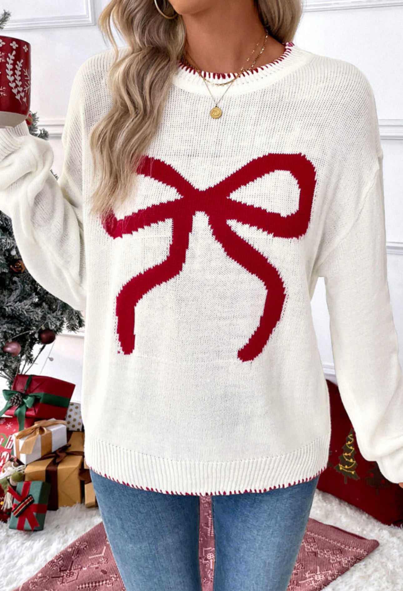 LIGHTWEIGHT SWEATER WITH BOW