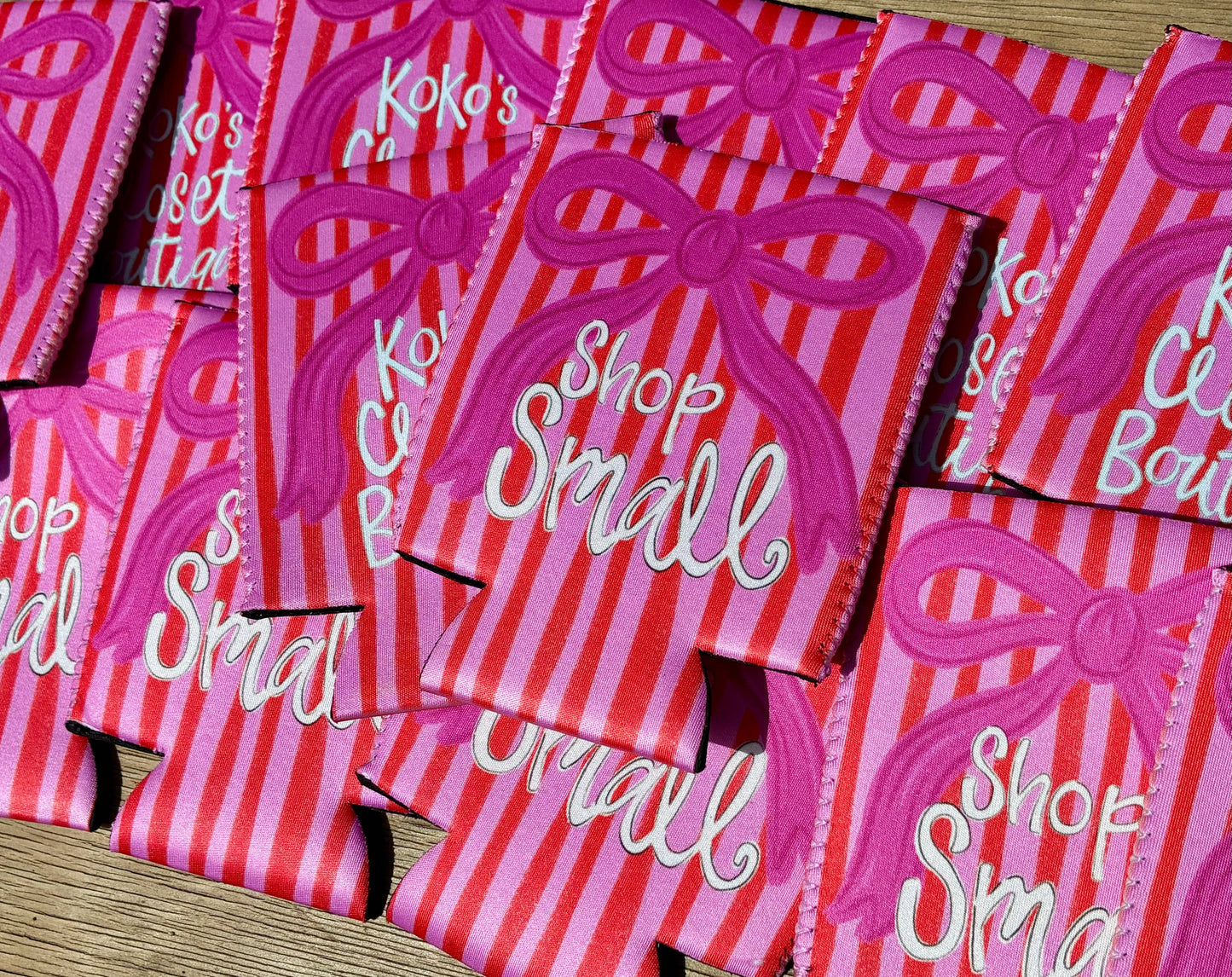 Shop small custom business name koozies