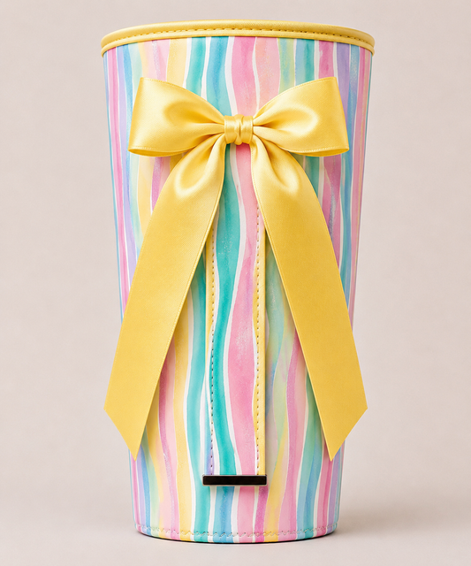 (MID AUGUST PRE-ORDER)    (TALL ONLY) Multi Wavy Lines with Yellow Bow