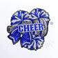 Royal Blue Cheer Bow Megaphone Poms Sequin Patch