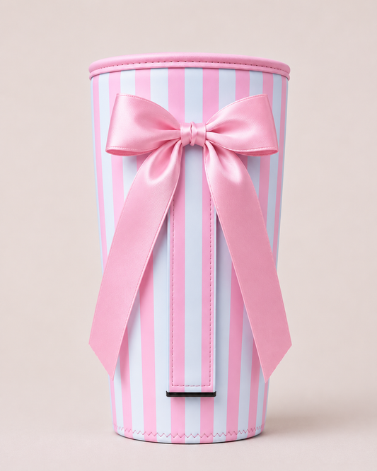 (MID AUGUST PRE-ORDER) Pink & Blue Stripes with Pink Bow (TALL ONLY)