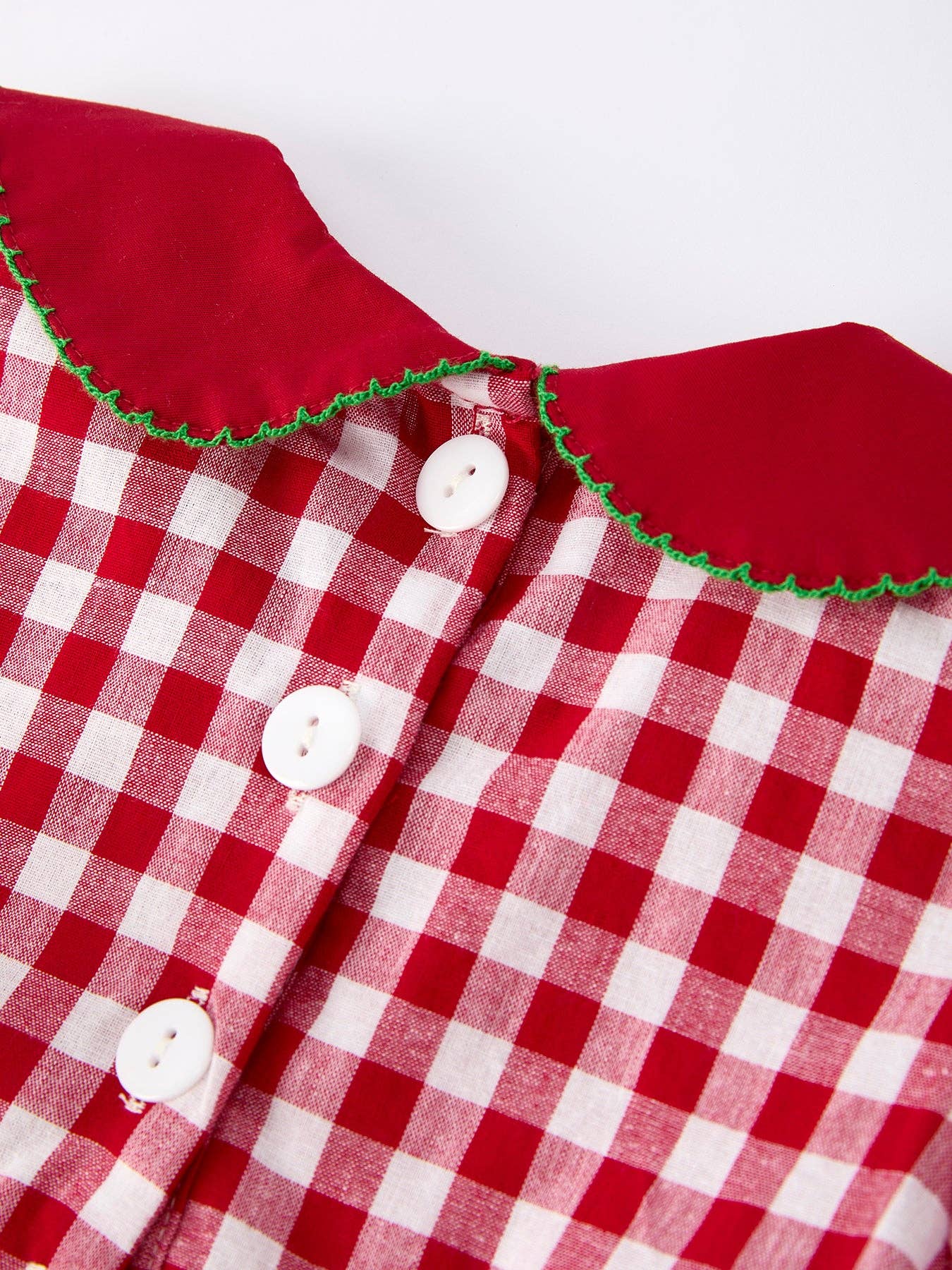 Girls Christmas Outfit – Red Plaid Dress with Tree Bow Accents