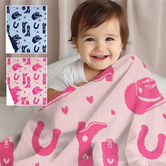 Child's  Cow Boy or Girl  Pattern Throw Blanket