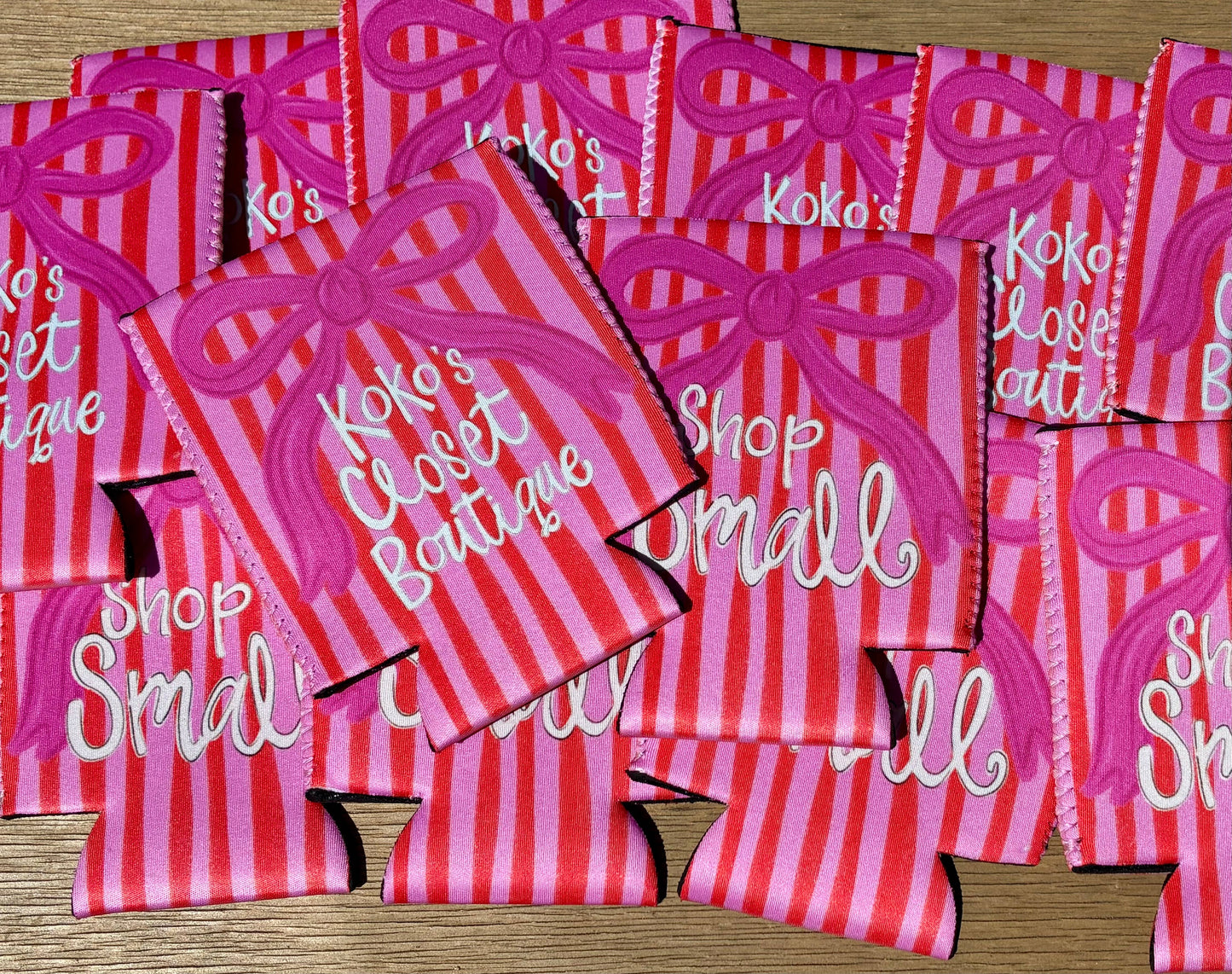 Shop small custom business name koozies