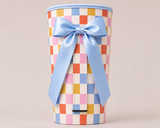(MID AUGUST PRE-ORDER)    (TALL ONLY)  Retro Checker with Blue Bow
