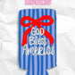 God bless America bow patriotic koozies 