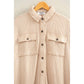 Oversized Mineral Wash Waffle Button Up Shacket