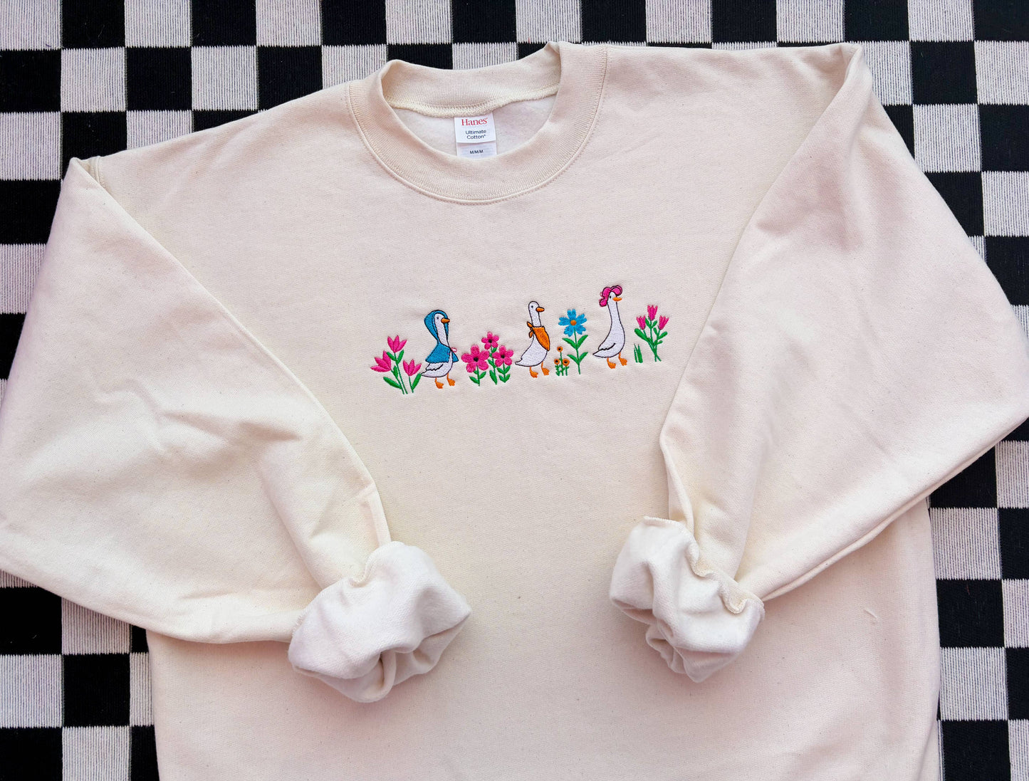 Spring Goose Embroidered Crewneck | Silly Goose