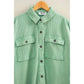Oversized Mineral Wash Waffle Button Up Shacket