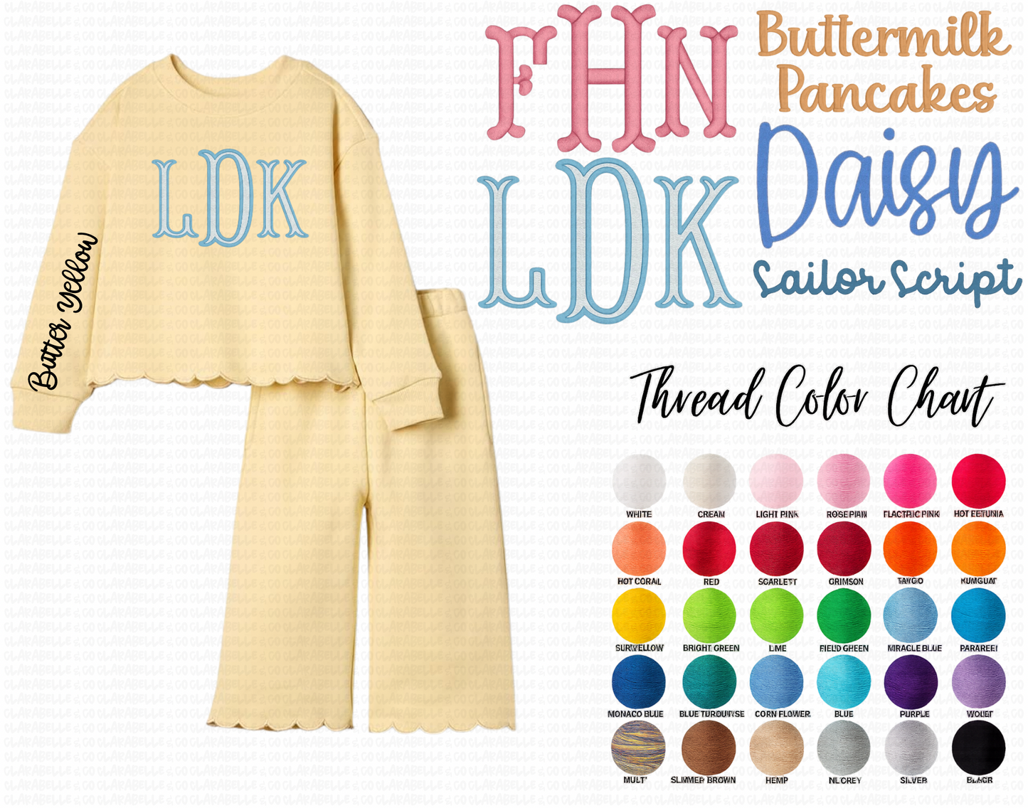 Embroidered Scallop Sets