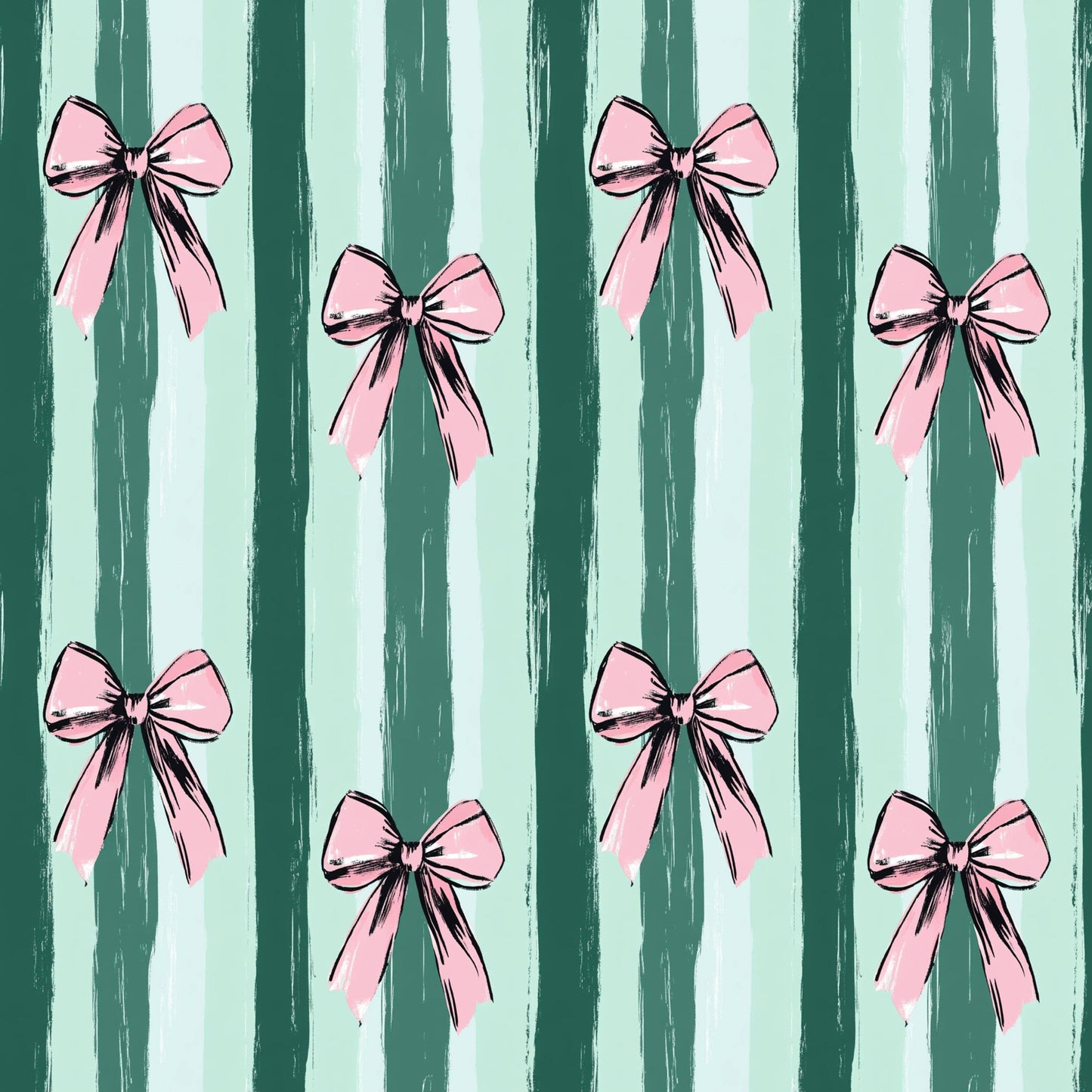 (MID AUGUST PRE-ORDER) WINTERGREEN STRIPES WITH PINO BOWS (TALL ONLY)