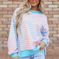 PINK & BLUE STRIPED SWEATER