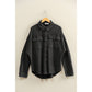 Oversized Mineral Wash Waffle Button Up Shacket