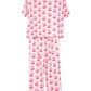 Cherry Bow Repeat Valentine's Pajama Pants Set