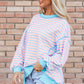 PINK & BLUE STRIPED SWEATER