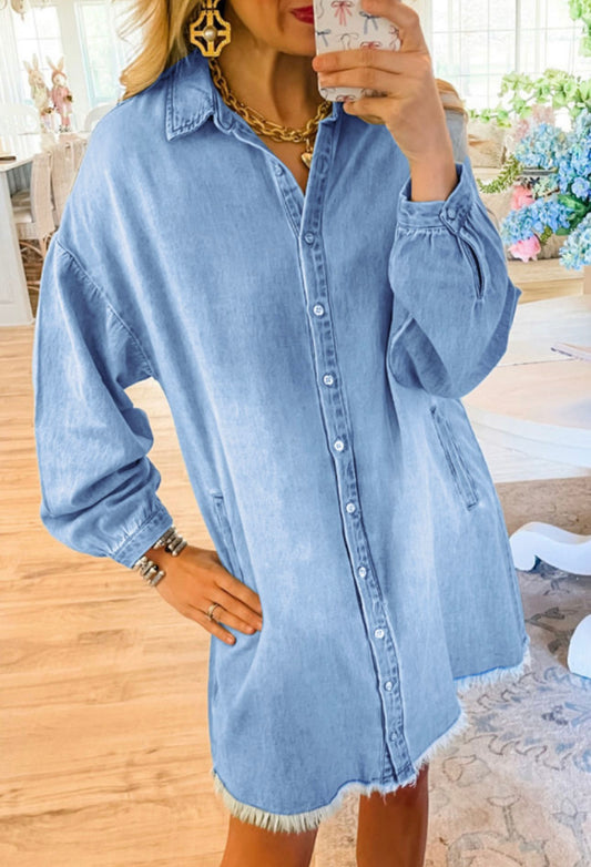 DENIM BUTTON UP DRESS