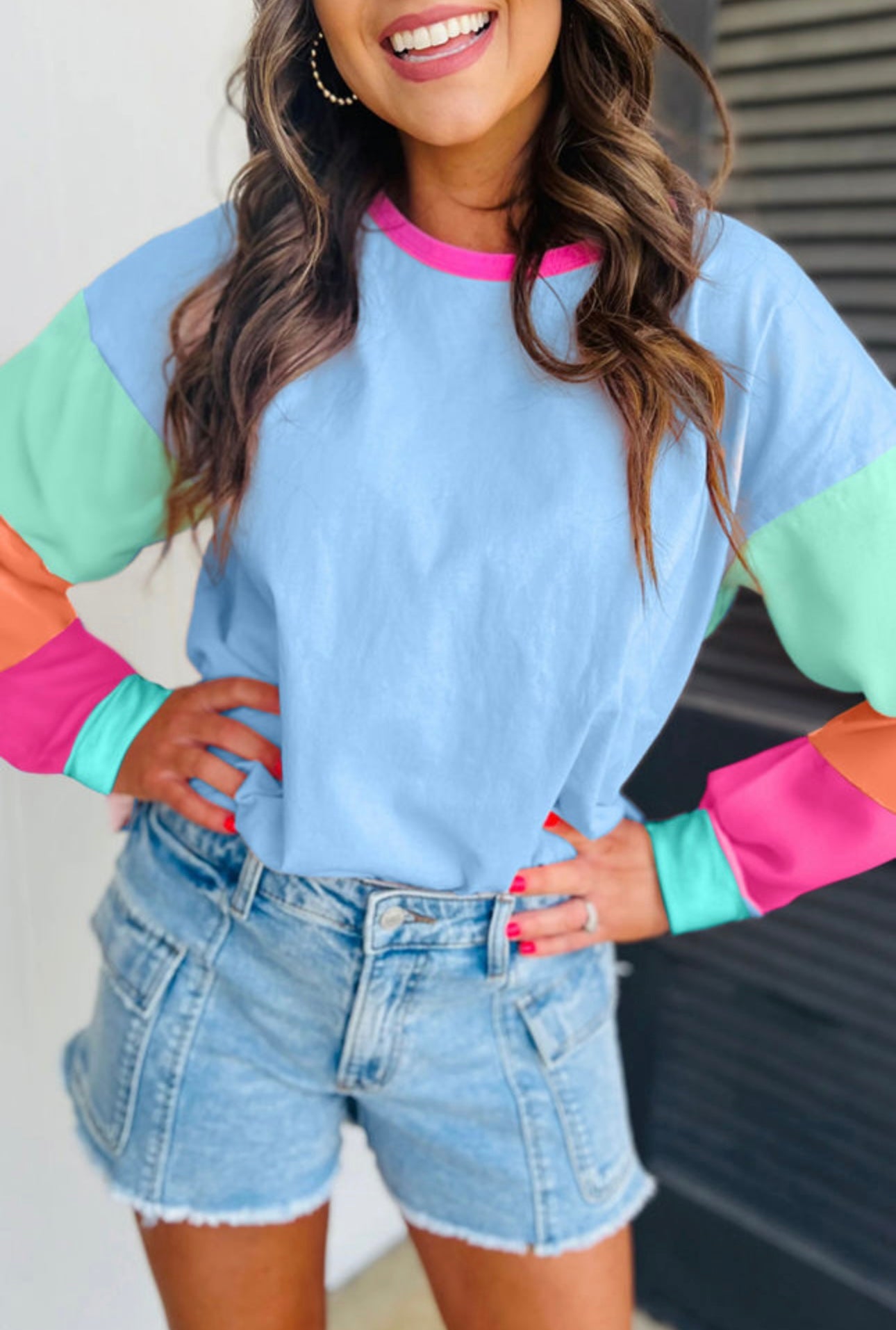 COLOR BLOCK LONG SLEEVE