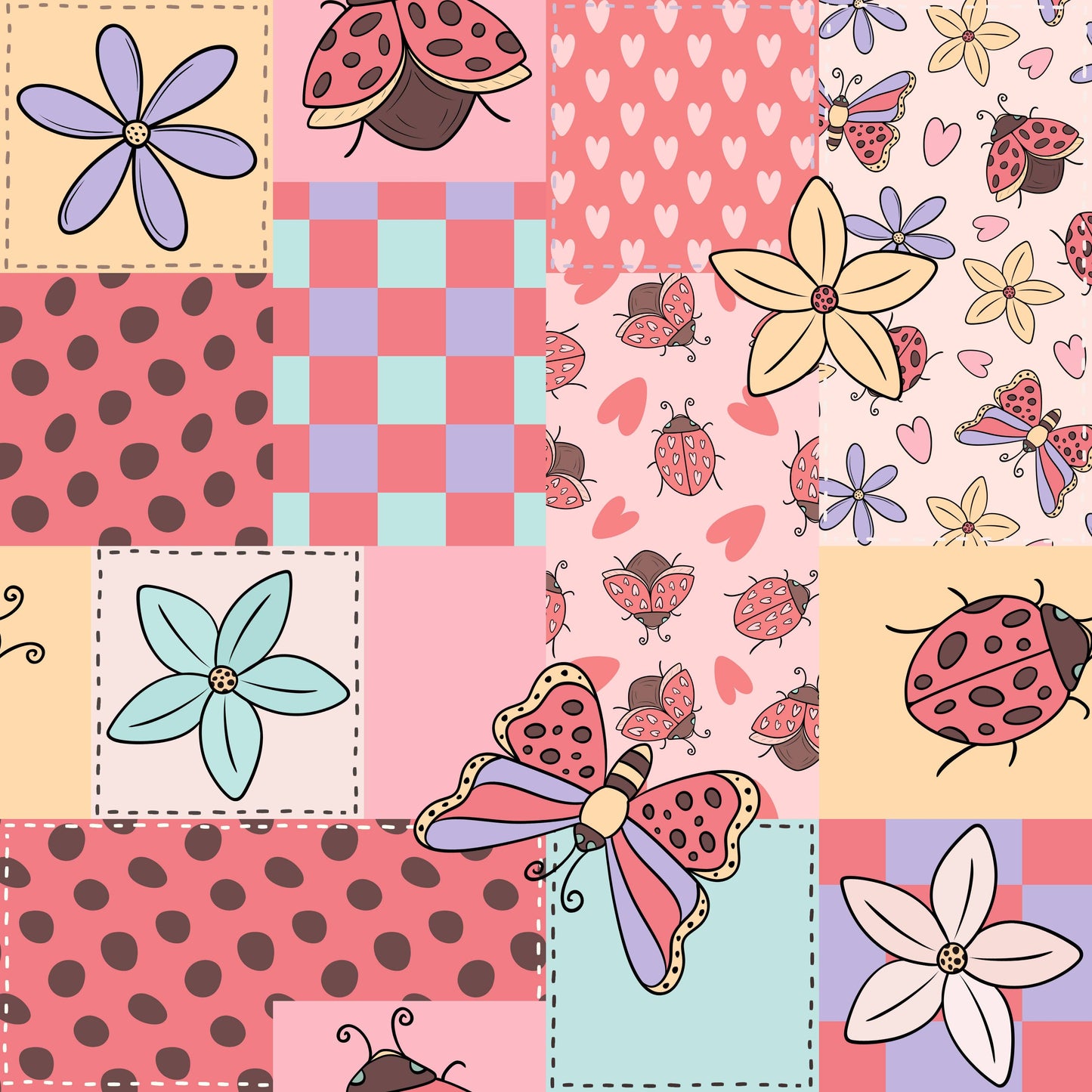 (EARLY-MID MAY PRE-ORDER TALL ONLY) Quilted Ladybugs