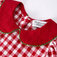 Girls Christmas Outfit – Red Plaid Dress with Tree Bow Accents