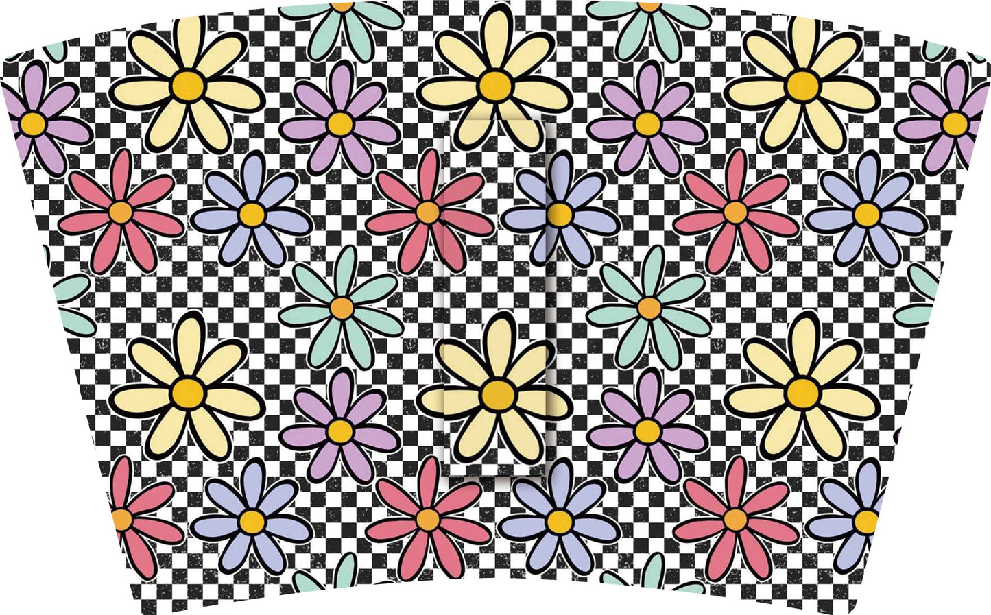 BLACK CHECKER WITH DAISIES (TALL ONLY)