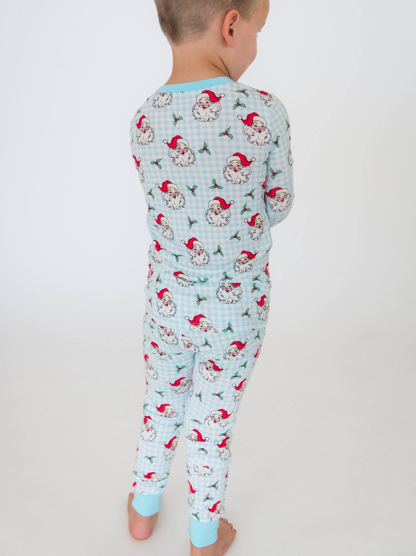 SoftSnooze™ Boys Bamboo Viscose Blue Dear Santa Long Sleeve Pajama Set