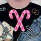 PINK Sequins Candy Canes Patch