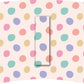 (MID AUGUST PRE-ORDER)    (TALL ONLY) Multi Color Dots with Teal Bow