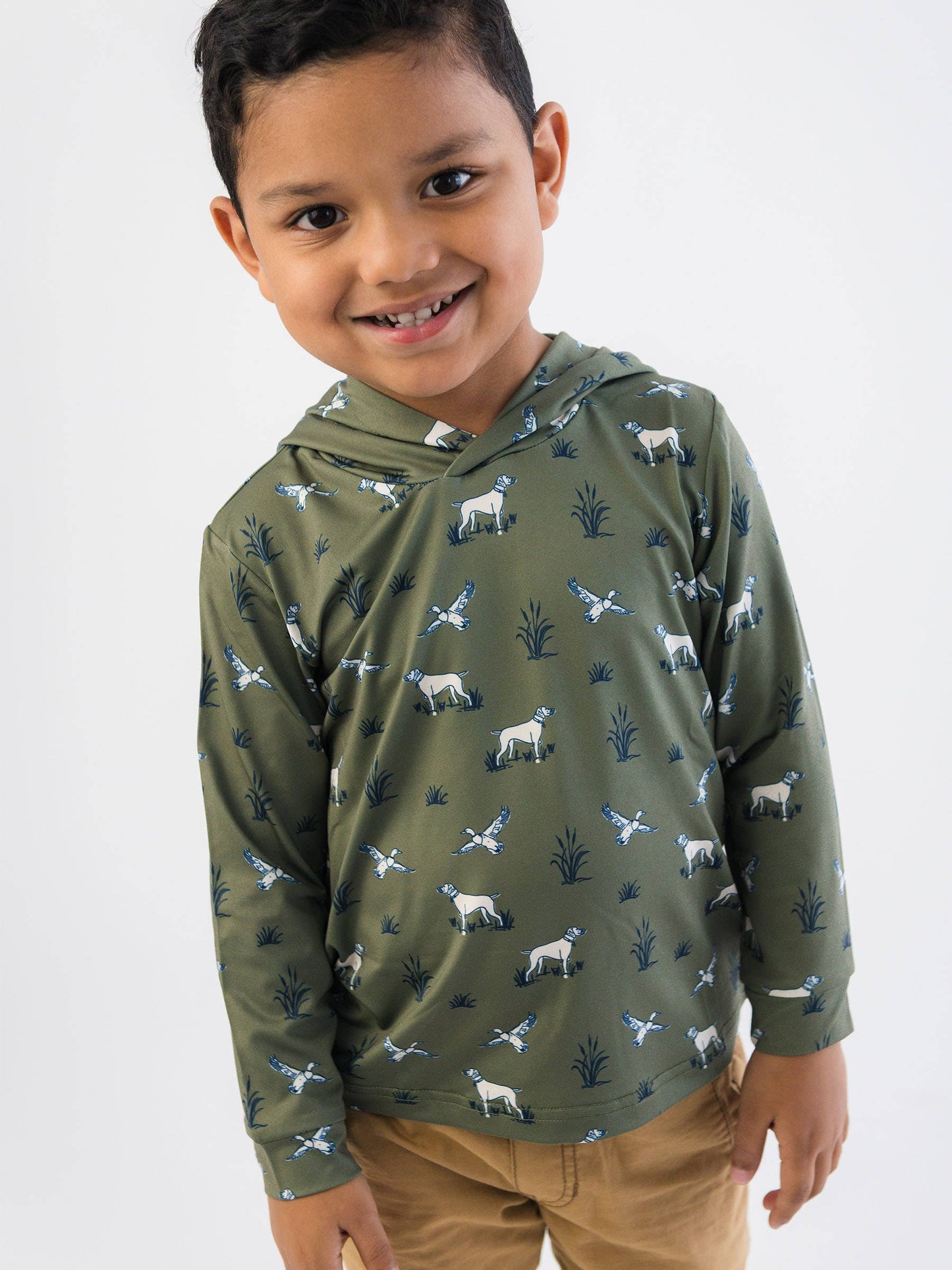 Boys Pond Pups Hunting Dog Performance Hooded Shirt