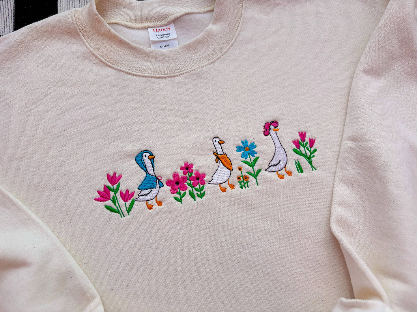 Spring Goose Embroidered Crewneck | Silly Goose