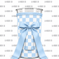 (MID OCTOBER PRE-ORDER) Blue Checker with Handle Blue Bow    (TALL ONLY)