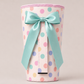 (MID AUGUST PRE-ORDER)    (TALL ONLY) Multi Color Dots with Teal Bow