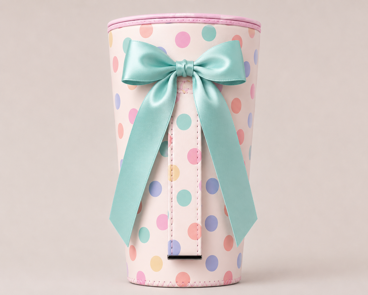 (MID AUGUST PRE-ORDER)    (TALL ONLY) Multi Color Dots with Teal Bow