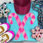 PINK Sequins Candy Canes Patch