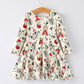 Christmas Girls Long Sleeve Dress with Character& Reindeer Print