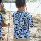 Boys Fish Camo Catch Performance Hooded Shirt