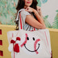 Baseball Oversized Happy Face Tote Bag for Women