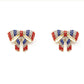 Chubby Ribbon CZ Studded Post Stud Earrings