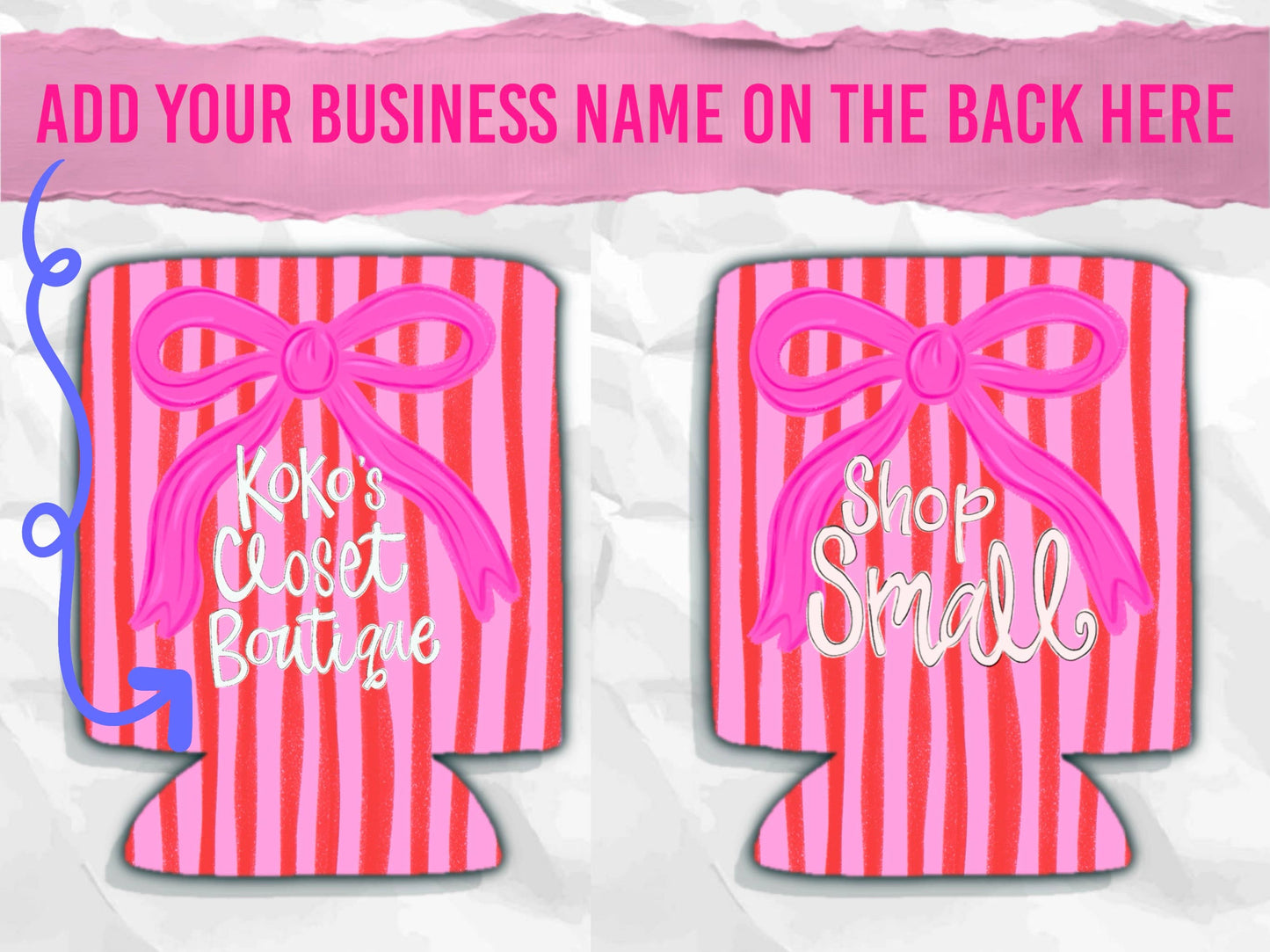 Shop small custom business name koozies