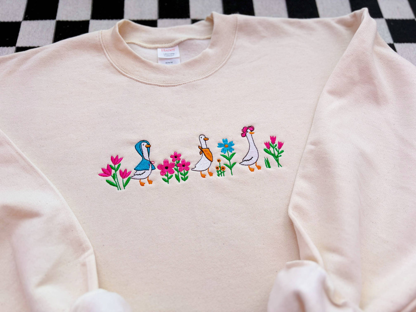 Spring Goose Embroidered Crewneck | Silly Goose