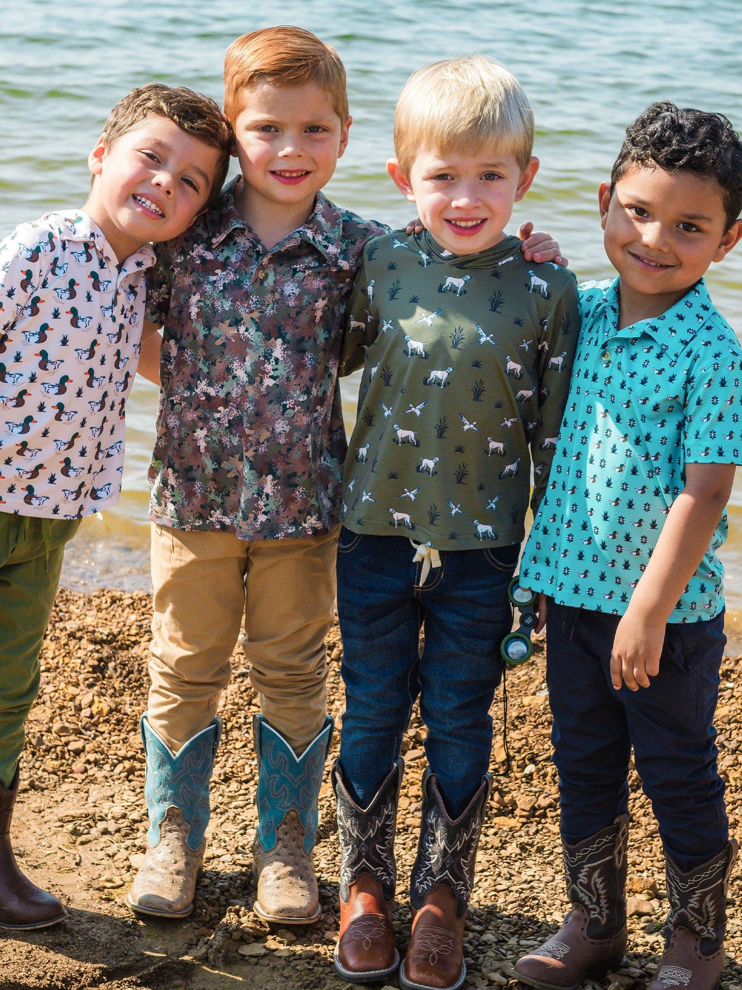 Boys Pond Pups Hunting Dog Performance Hooded Shirt